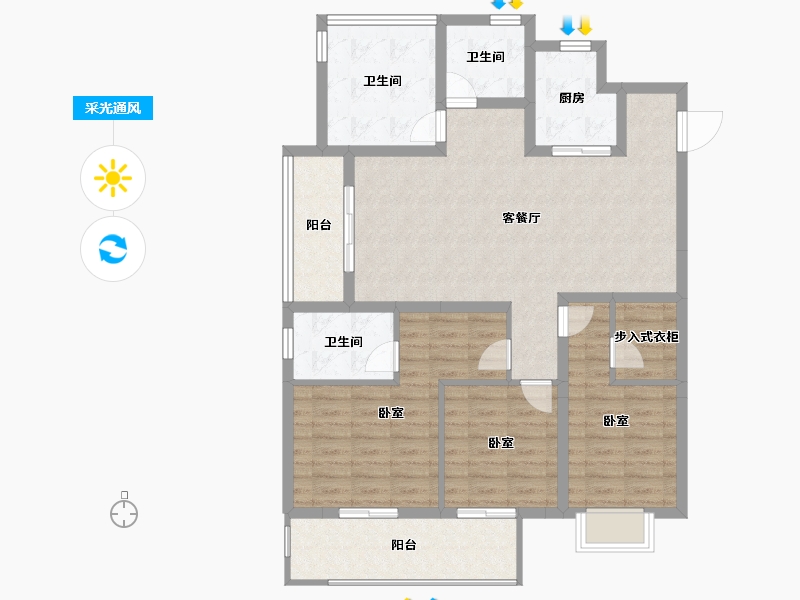 浙江省-嘉兴市-交投祥生白鹤郡-106.00-户型库-采光通风