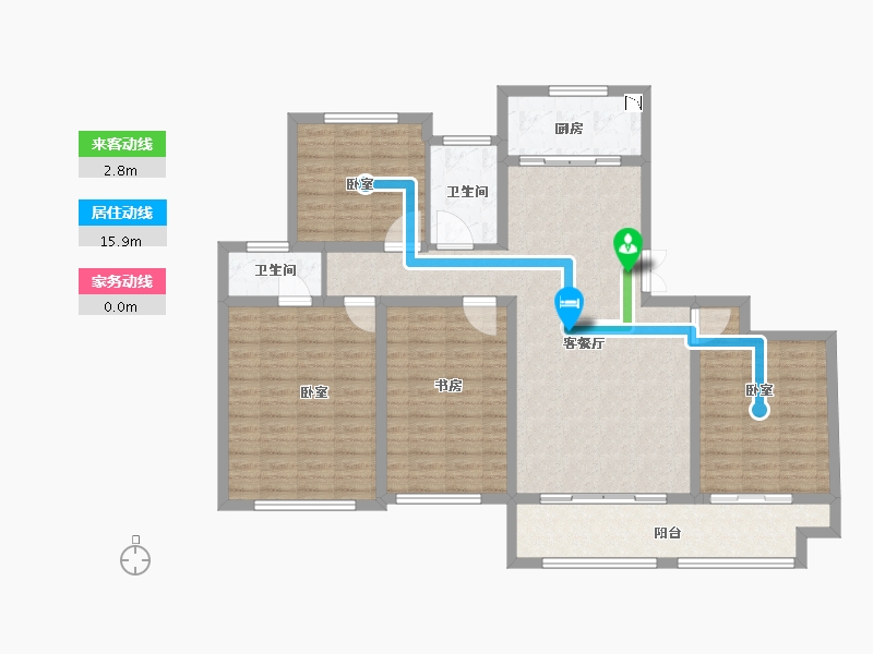 山东省-菏泽市-东翼国际-124.00-户型库-动静线