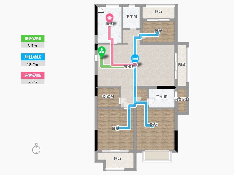 浙江省-宁波市-伊美尚品-90.00-户型库-动静线