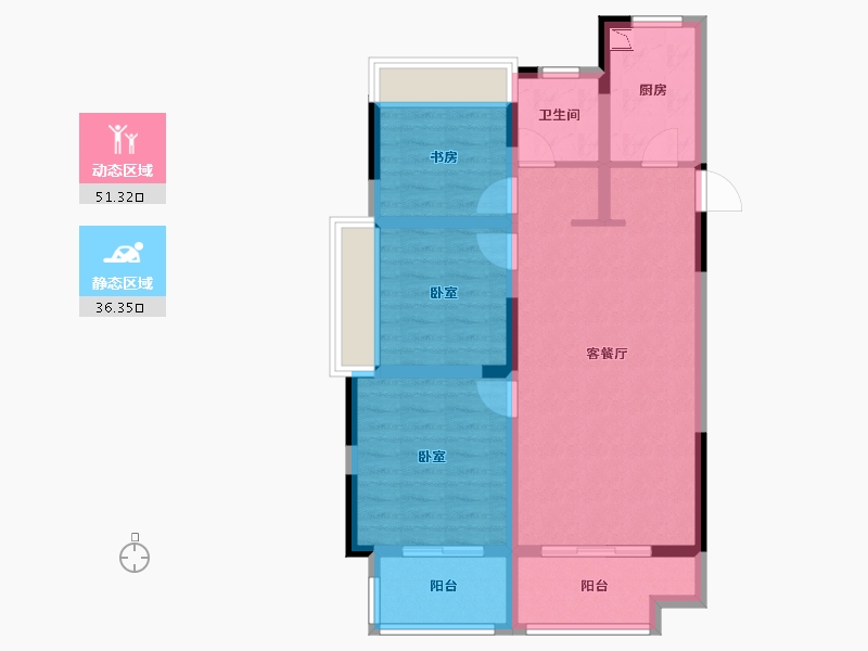 安徽省-合肥市-京冠·领港壹号-77.31-户型库-动静分区