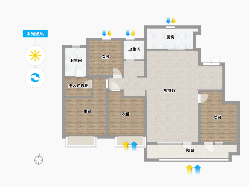 山东省-青岛市-中建锦绣城-125.99-户型库-采光通风