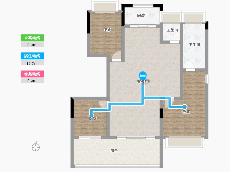 安徽省-淮南市-山南国宾府-107.64-户型库-动静线