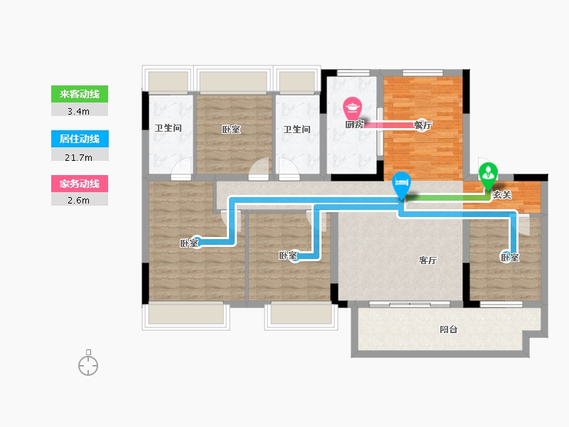 安徽省-宿州市-新华·御府-112.00-户型库-动静线