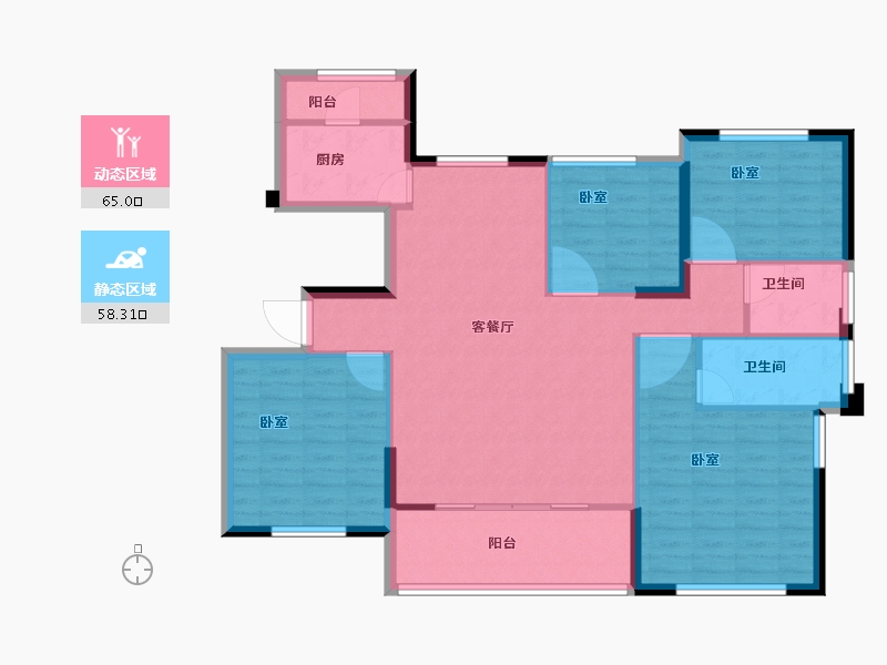 福建省-宁德市-中茵・外滩1号-112.00-户型库-动静分区