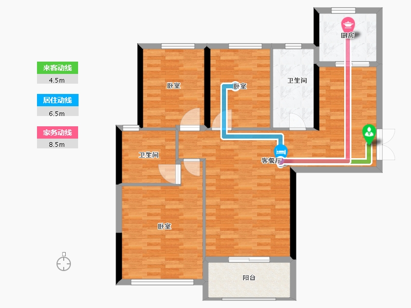 河南省-郑州市-大溪地-95.74-户型库-动静线