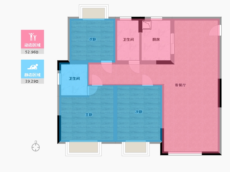 江西省-南昌市-江旅玉湖国际-82.00-户型库-动静分区