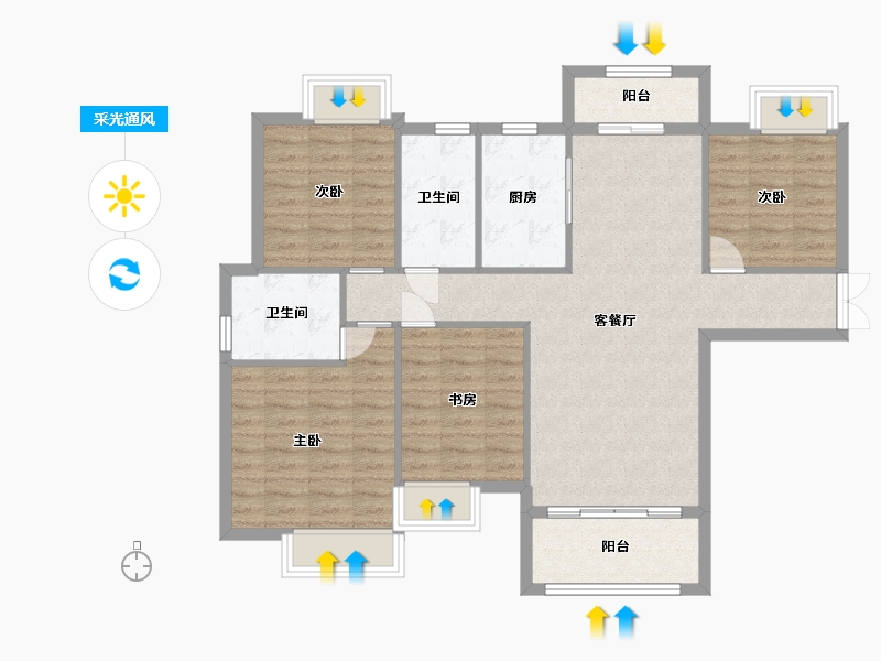 江西省-吉安市-宜家学苑-100.00-户型库-采光通风