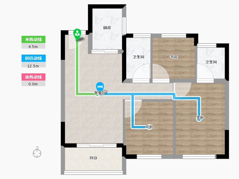 福建省-南平市-正荣·悦璟湾二期-71.00-户型库-动静线