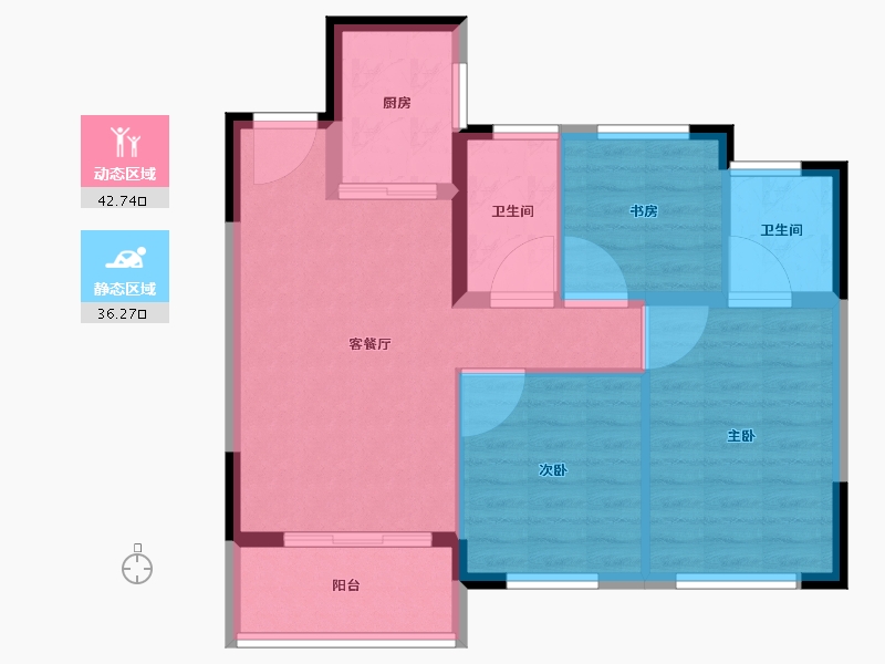 福建省-南平市-正荣·悦璟湾二期-71.00-户型库-动静分区