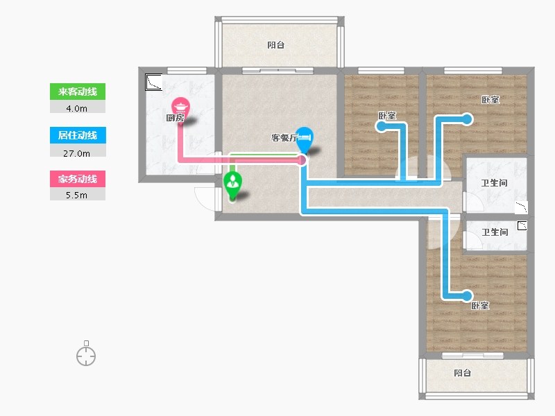 河南省-洛阳市-洛宁香泉花园-87.11-户型库-动静线