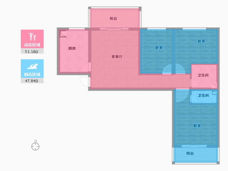 河南省-洛阳市-洛宁香泉花园-87.11-户型库-动静分区