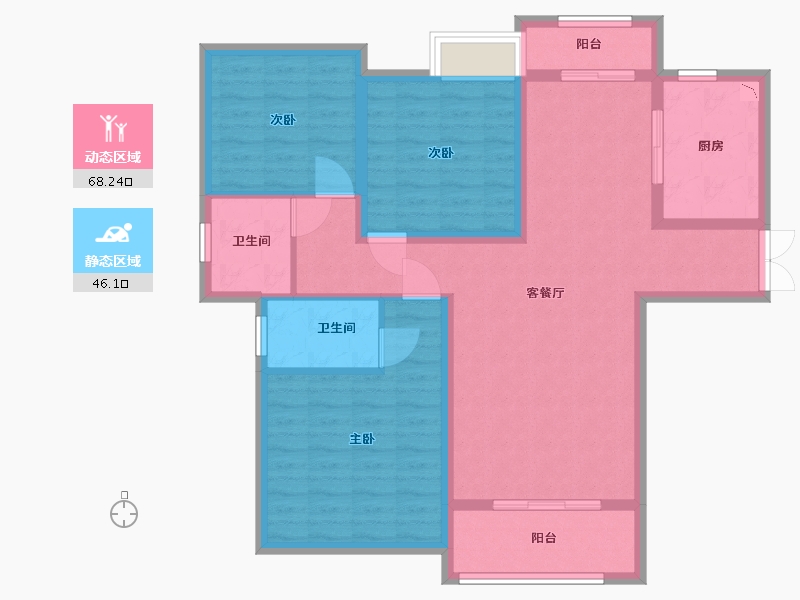 江西省-吉安市-锦江凤凰城-102.20-户型库-动静分区