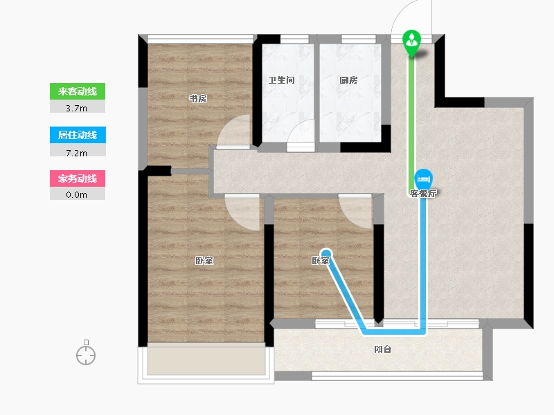 浙江省-绍兴市-祥生明玥府-70.00-户型库-动静线