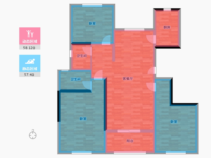 江苏省-镇江市-汇锦·学府家园-102.99-户型库-动静分区