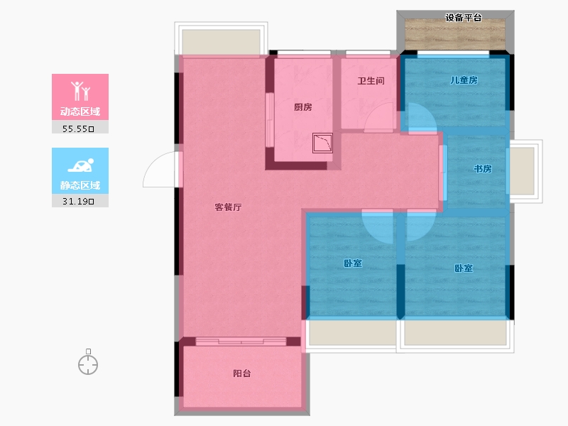 安徽省-合肥市-斌锋和睦公馆-79.00-户型库-动静分区