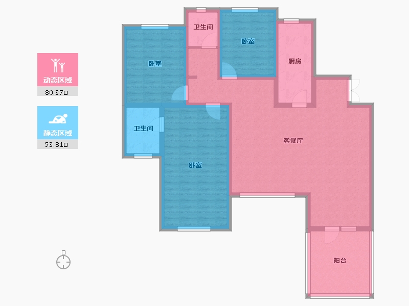 新疆维吾尔自治区-乌鲁木齐市-紫金城东湖左岸-120.14-户型库-动静分区