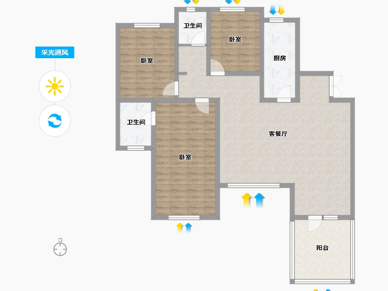 新疆维吾尔自治区-乌鲁木齐市-紫金城东湖左岸-120.14-户型库-采光通风