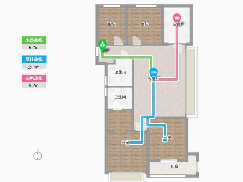 浙江省-杭州市-时代滨江翡翠之星-99.95-户型库-动静线