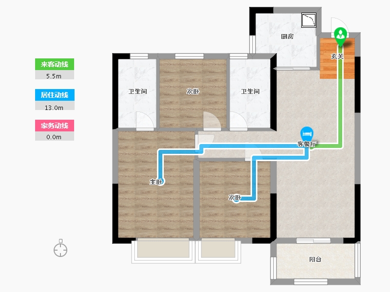 江西省-吉安市-吉安蓝光雍锦半岛-84.80-户型库-动静线