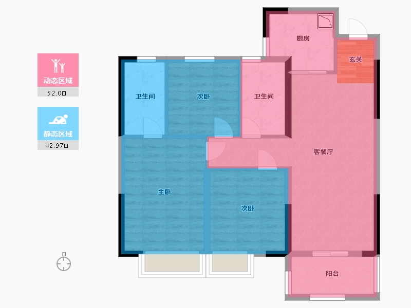 江西省-吉安市-吉安蓝光雍锦半岛-84.80-户型库-动静分区