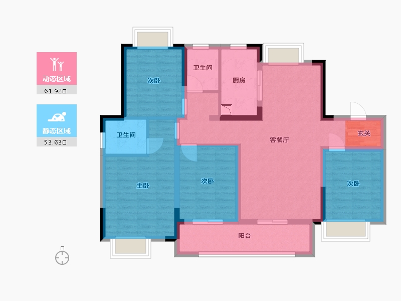 江西省-吉安市-吉安蓝光雍锦半岛-102.53-户型库-动静分区