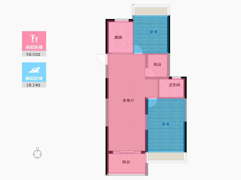 浙江省-绍兴市-绍兴鉴湖印象-77.54-户型库-动静分区