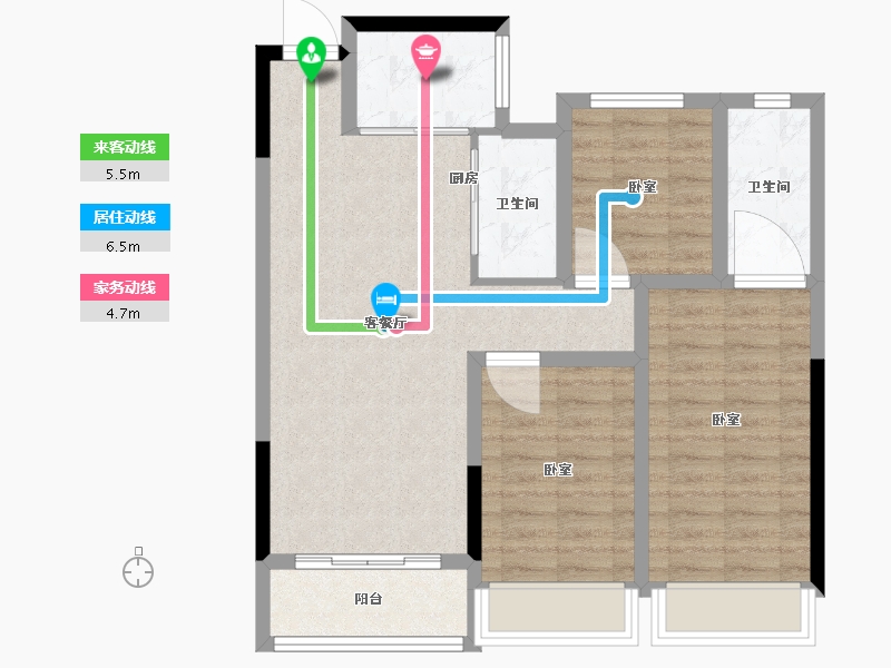 浙江省-绍兴市-随园二期-78.00-户型库-动静线