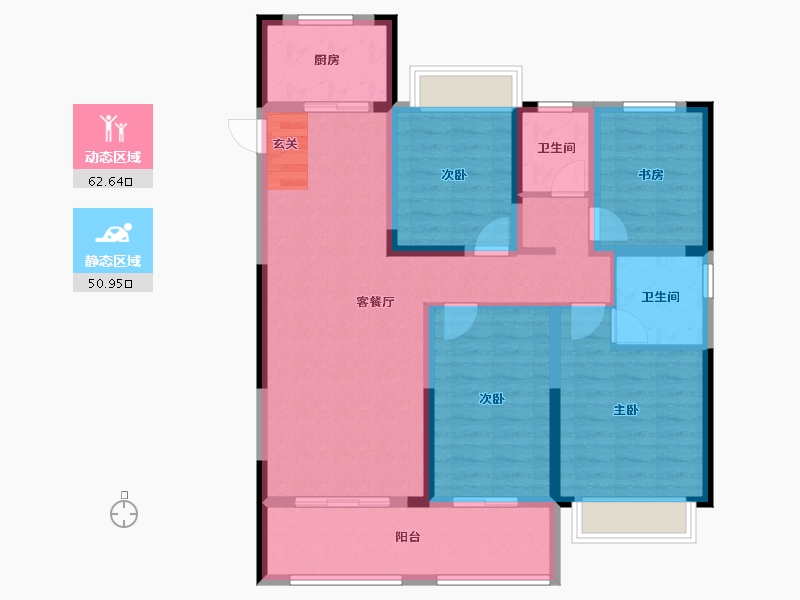 安徽省-滁州市-皖投碧湖云溪-101.00-户型库-动静分区