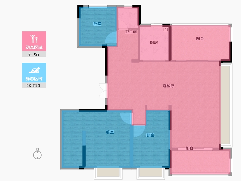 安徽省-合肥市-龙湖天境-132.00-户型库-动静分区