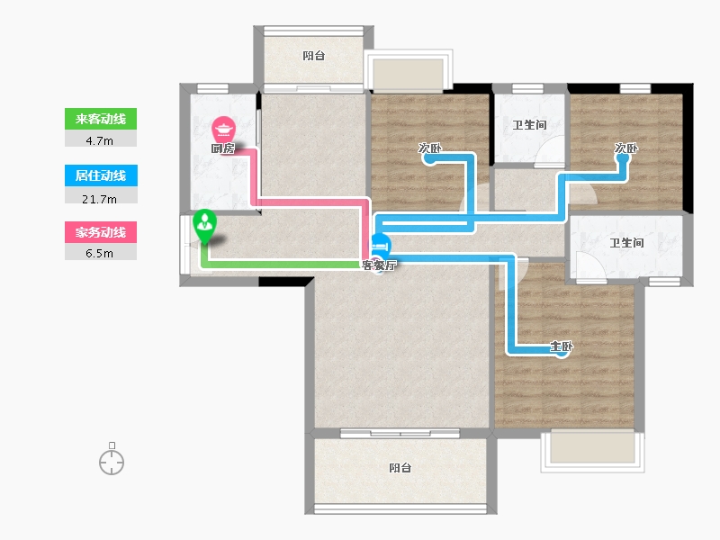 福建省-南平市-荣成凤凰华府-93.00-户型库-动静线