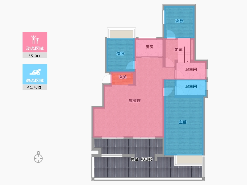 安徽省-滁州市-皖投碧湖云溪-115.24-户型库-动静分区