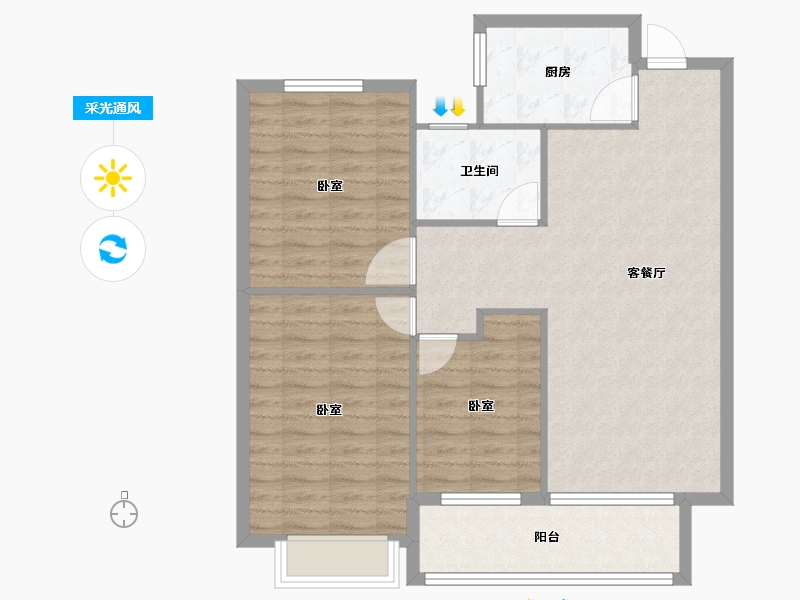 河南省-安阳市-利源迎宾壹号-93.00-户型库-采光通风