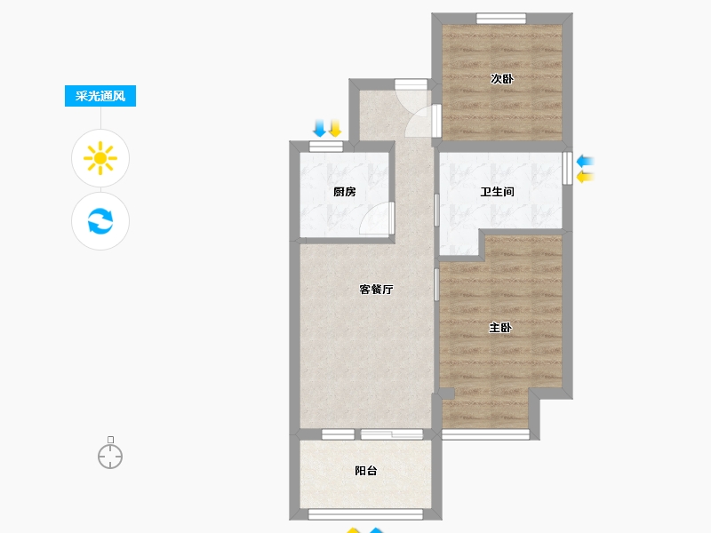 江西省-宜春市-月之泉-53.30-户型库-采光通风