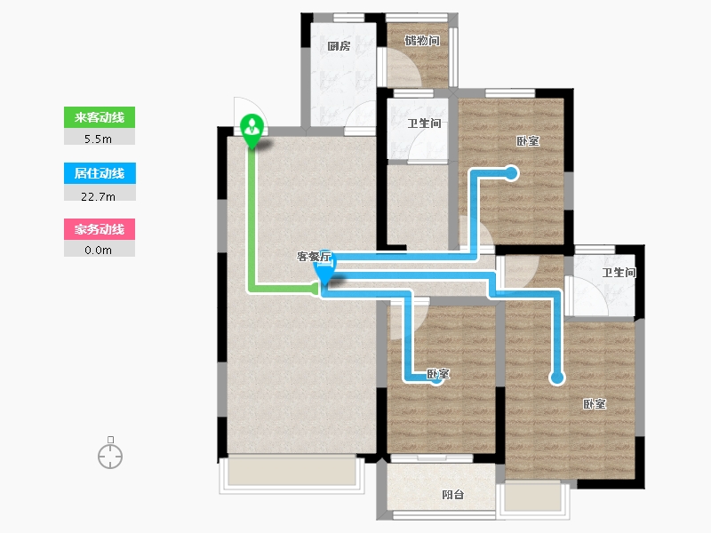 河南省-焦作市-盛业清华园-102.44-户型库-动静线