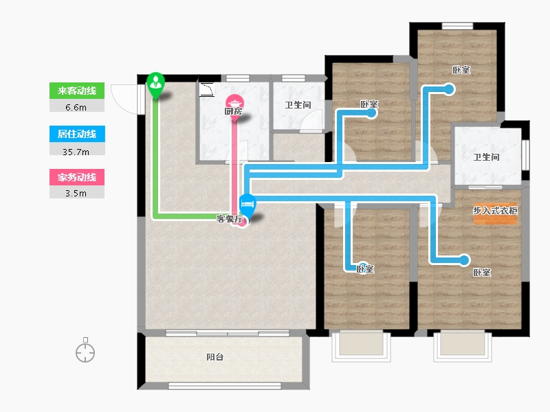 河南省-安阳市-安阳建业壹号城邦-110.70-户型库-动静线