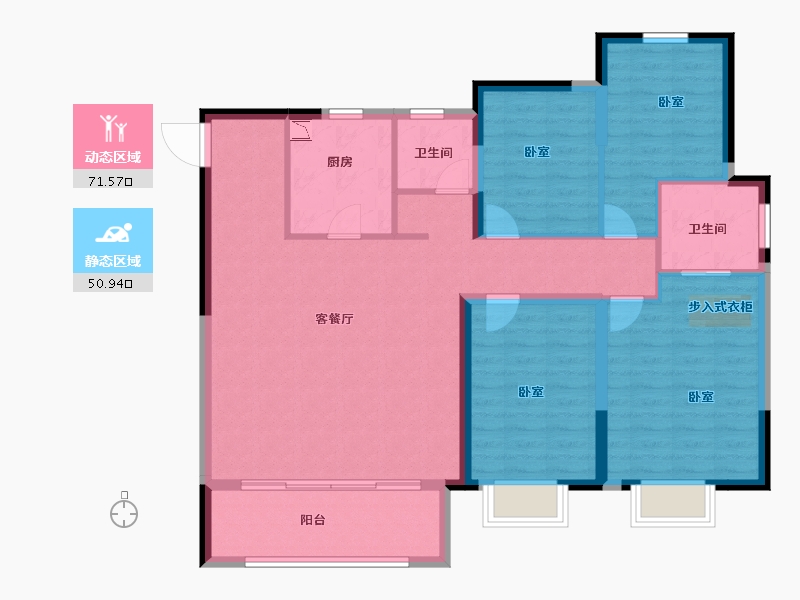 河南省-安阳市-安阳建业壹号城邦-110.70-户型库-动静分区