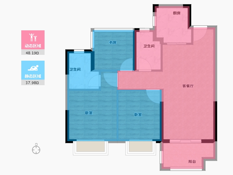 安徽省-合肥市-锦绣花城-77.00-户型库-动静分区