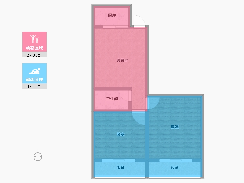 浙江省-金华市-瑞唐中心-62.15-户型库-动静分区