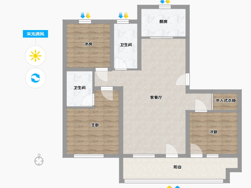 山东省-青岛市-盛华海语树-88.00-户型库-采光通风