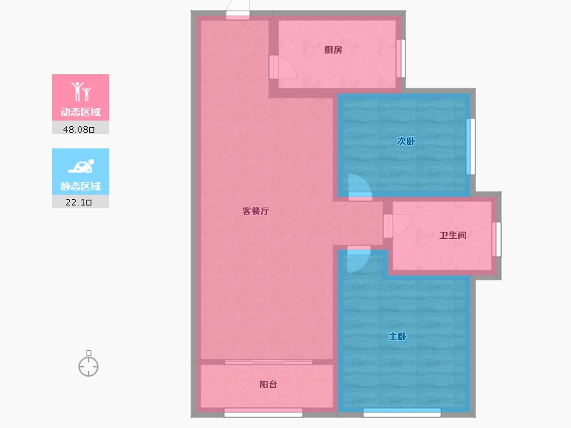 山东省-济南市-映月紫云城-61.73-户型库-动静分区