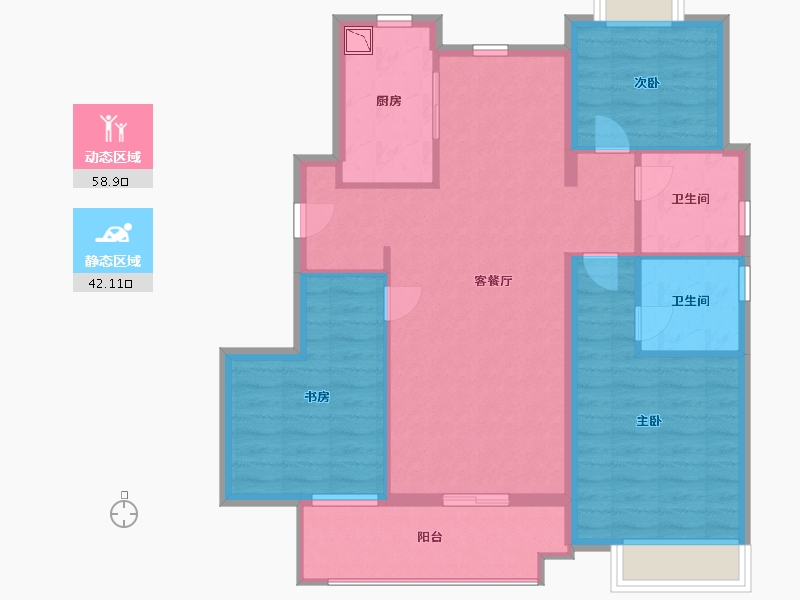 江西省-南昌市-龙湖春江悦茗-91.00-户型库-动静分区