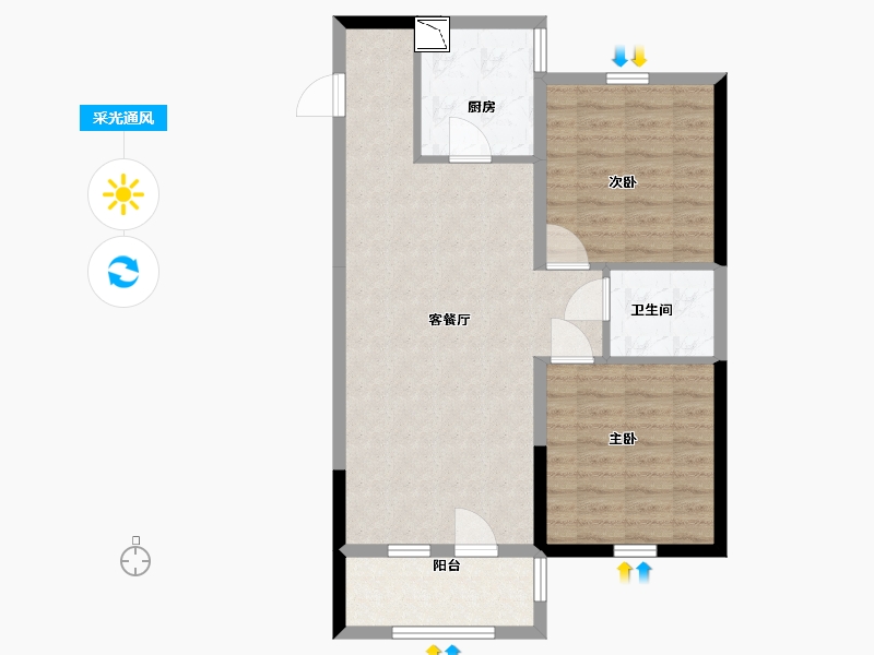 山东省-青岛市-麗山国际-76.00-户型库-采光通风