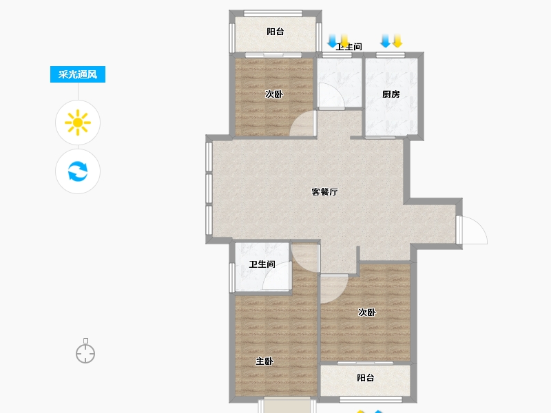 福建省-南平市-建阳美加德广场-106.00-户型库-采光通风