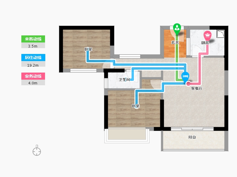 福建省-漳州市-格林兰锦-55.40-户型库-动静线