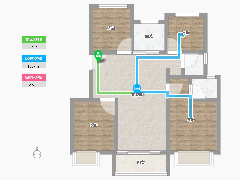 福建省-南平市-正荣·悦璟湾二期-71.00-户型库-动静线