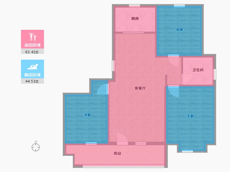 山东省-青岛市-华庭丽景-96.40-户型库-动静分区