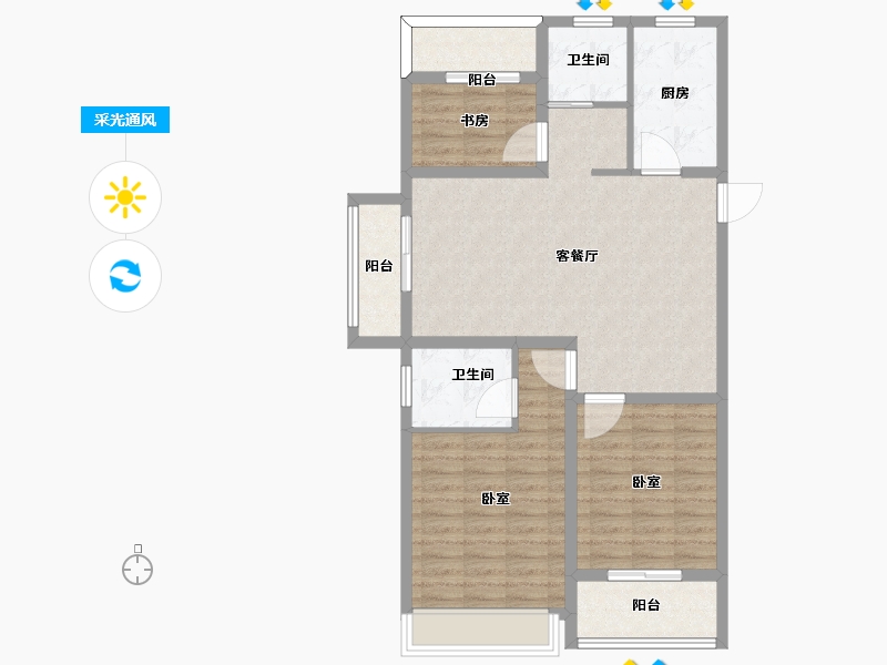 山东省-烟台市-香逸中央-94.01-户型库-采光通风