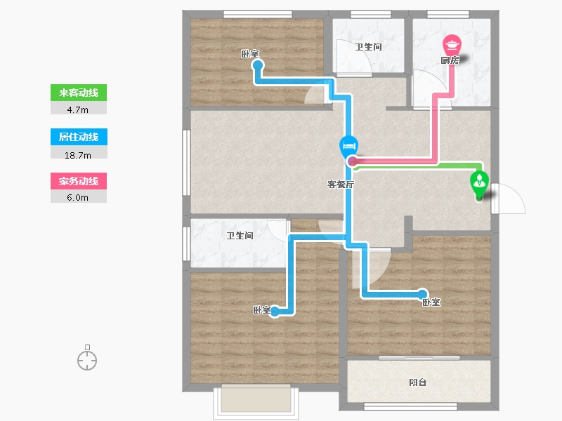 河南省-安阳市-旺龙荣盛华府-99.49-户型库-动静线