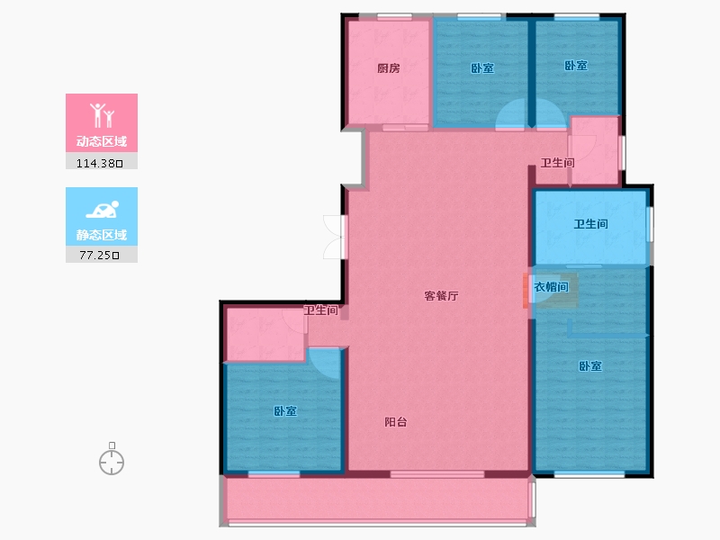 河南省-郑州市-融创金林金水府-174.00-户型库-动静分区