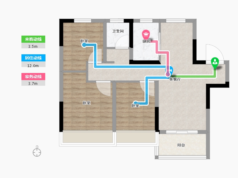 河南省-郑州市-中牟洺悦苑-72.00-户型库-动静线